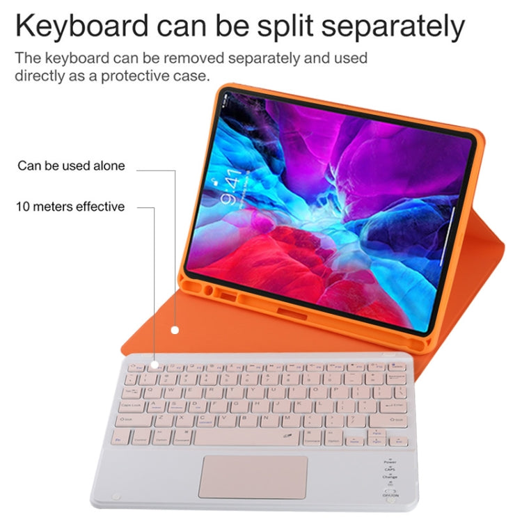 TG11BC Detachable Bluetooth Pink Keyboard Microfiber Leather Tablet Case for iPad Pro 11 inch (2020), with Touchpad & Pen Slot & Holder (Orange) - For iPad Pro by buy2fix | Online Shopping UK | buy2fix