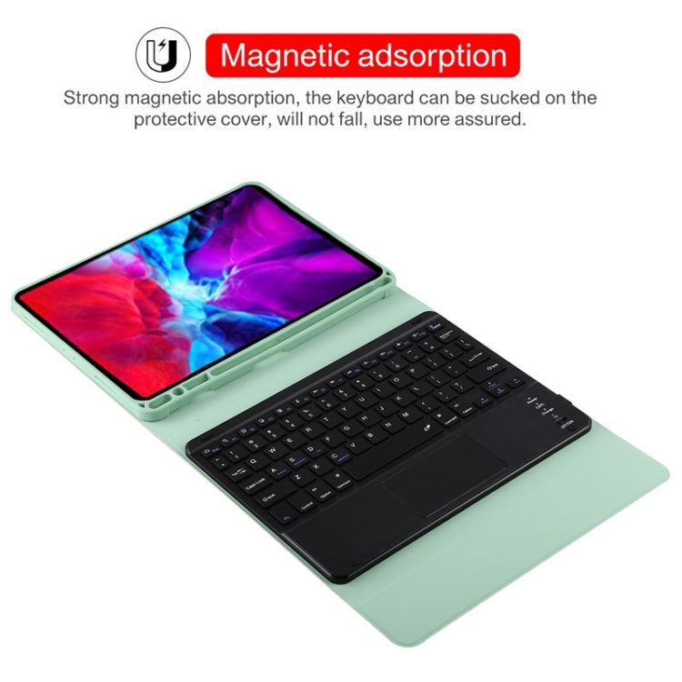 TG11BC Detachable Bluetooth Black Keyboard Microfiber Leather Tablet Case for iPad Pro 11 inch (2020), with Touchpad & Pen Slot & Holder (Green) - For iPad Pro by buy2fix | Online Shopping UK | buy2fix