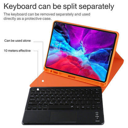 TG11BCS Detachable Bluetooth Black Keyboard Microfiber Leather Tablet Case for iPad Pro 11 inch (2020), with Backlight & Touchpad & Pen Slot & Holder (Orange) - For iPad Pro by buy2fix | Online Shopping UK | buy2fix