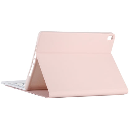 TG-102BCS Detachable Bluetooth White Keyboard + Microfiber Leather Tablet Case for iPad 10.2 inch / iPad Air (2019), with Touch Pad & Backlight & Pen Slot & Holder (Pink) - For iPad Air by buy2fix | Online Shopping UK | buy2fix