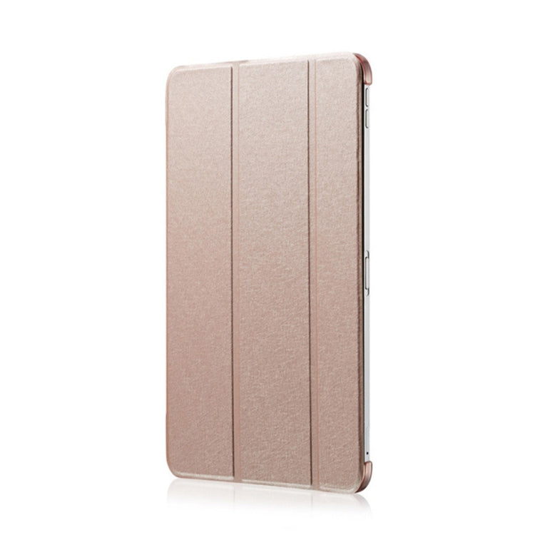 Silk Texture Horizontal Flip  Magnetic PU Leather Case for iPad Air 13 2024 / iPad Pro 12.9 inch (2018), with Three-folding Holder & Sleep / Wake-up Function(Rose Gold) - iPad Pro 11 (2018) Cases by buy2fix | Online Shopping UK | buy2fix