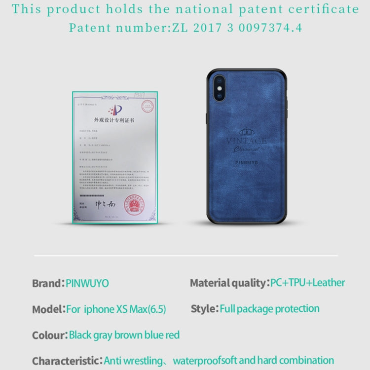 For iPhone XS Max PINWUYO Anti-wrestling Waterproof Full Coverage PC Case(Blue) - More iPhone Cases by PINWUYO | Online Shopping UK | buy2fix
