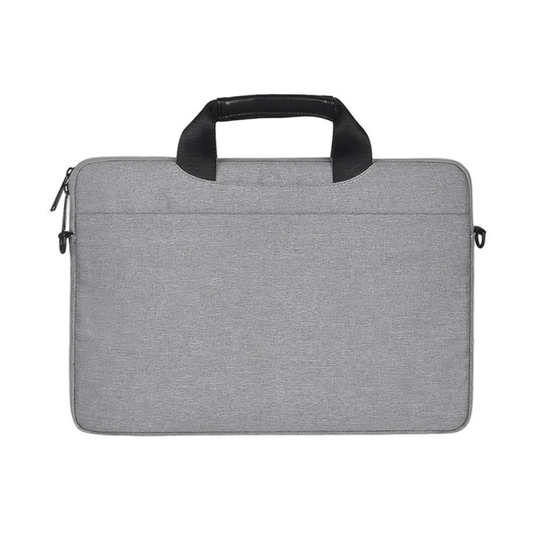 13.3 inch Breathable Wear-resistant Fashion Business Shoulder Handheld Zipper Laptop Bag with Shoulder Strap (Light Grey) - 13.3 inch by buy2fix | Online Shopping UK | buy2fix