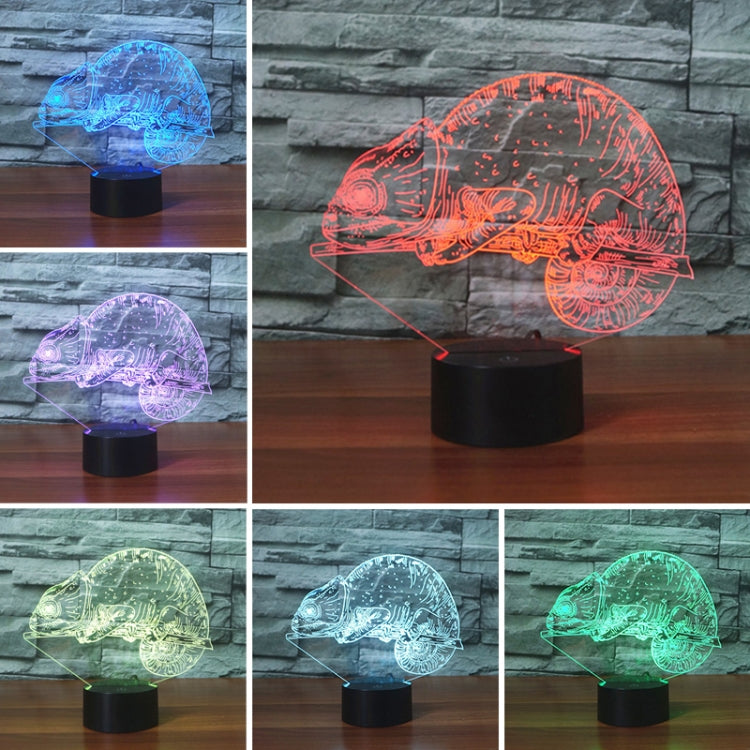 Chameleon Shape 3D Colorful LED Vision Light Table Lamp, Charging Touch Version - Novelty Lighting by buy2fix | Online Shopping UK | buy2fix