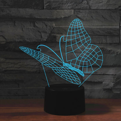 Butterfly Shape 3D Colorful LED Vision Light Table Lamp, USB & Battery Version - Novelty Lighting by buy2fix | Online Shopping UK | buy2fix