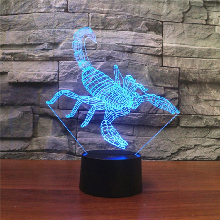 Scorpion Shape 3D Colorful LED Vision Light Table Lamp, USB Touch Version - Novelty Lighting by buy2fix | Online Shopping UK | buy2fix
