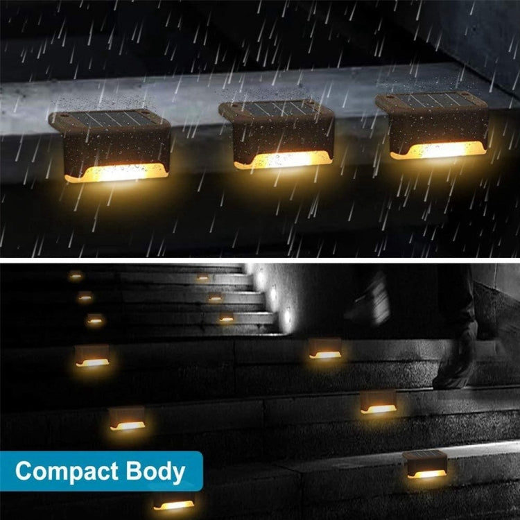 12 PCS Solar Powered LED Outdoor Stairway Light IP65 Waterproof Garden Lamp, Warm White Light(Black) - Solar Lights by buy2fix | Online Shopping UK | buy2fix