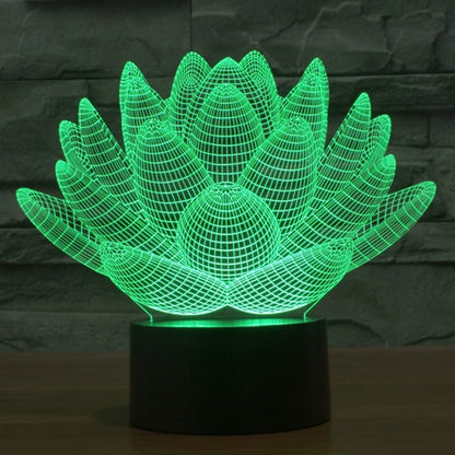 Lotus Style 3D Touch Switch Control LED Light , 7 Color Discoloration Creative Visual Stereo Lamp Desk Lamp Night Light - Novelty Lighting by buy2fix | Online Shopping UK | buy2fix