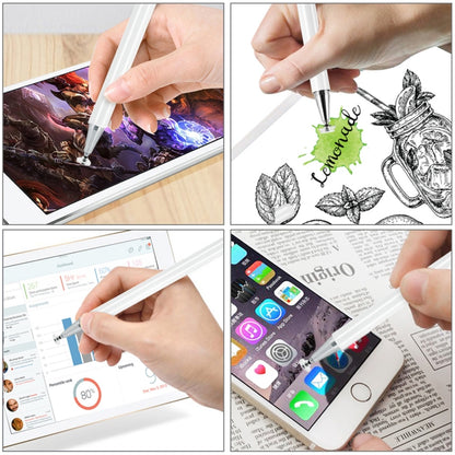 2 in 1 Stationery Writing Tools Metal Ballpoint Pen Capacitive Touch Screen Stylus Pen for Phones, Tablets (Silver) - Stylus Pen by buy2fix | Online Shopping UK | buy2fix