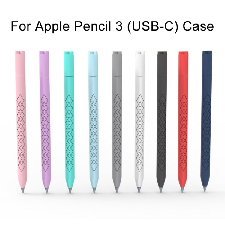 For Apple Pencil (USB-C) Diamond Pattern Silicone Stylus Pen Protective Case (Pink) - Pencil Accessories by buy2fix | Online Shopping UK | buy2fix