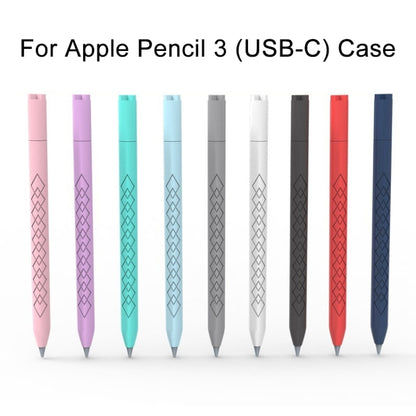 For Apple Pencil (USB-C) Diamond Pattern Silicone Stylus Pen Protective Case (Light Purple) - Pencil Accessories by buy2fix | Online Shopping UK | buy2fix