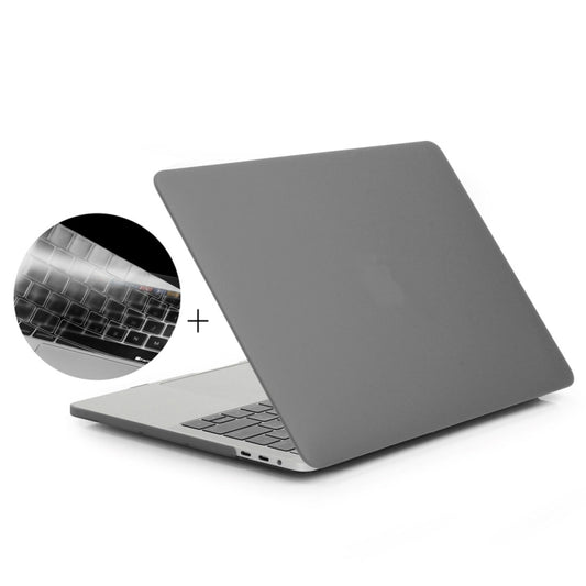 ENKAY Hat-Prince 2 in 1 Frosted Hard Shell Plastic Protective Case + Europe Version Ultra-thin TPU Keyboard Protector Cover for 2016 MacBook Pro 13.3 Inch without Touch Bar (A1708) (Grey) - MacBook Pro Cases by ENKAY | Online Shopping UK | buy2fix