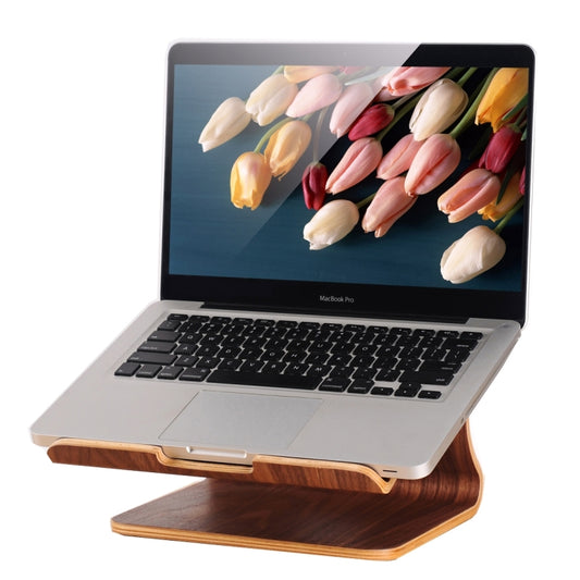 SamDi Artistic Wood Grain Desktop Heat Radiation Holder Stand Cradle for Apple Macbook, ASUS, Lenovo(Coffee) - MacBook Holder by buy2fix | Online Shopping UK | buy2fix