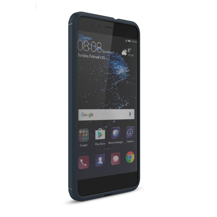 For Huawei P10 Lite Brushed Carbon Fiber Texture Shockproof TPU Protective Cover Case (Dark Blue) - Huawei Cases by buy2fix | Online Shopping UK | buy2fix