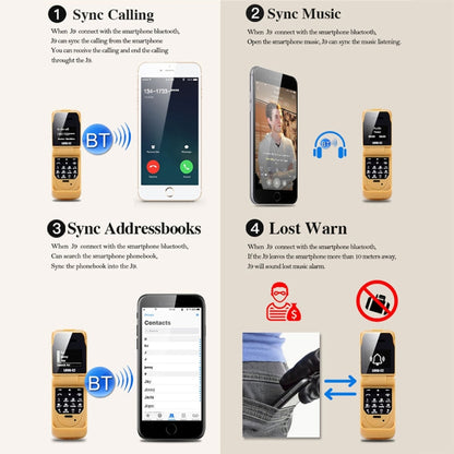 LONG-CZ J9 Mini Flip Style Mobile Phone, 0.66 inch, 18 Keys, Support Bluetooth, FM, SOS, Anti-lost, Magic Sound, Auto Answering, GSM, Single SIM(Black) - Others by buy2fix | Online Shopping UK | buy2fix