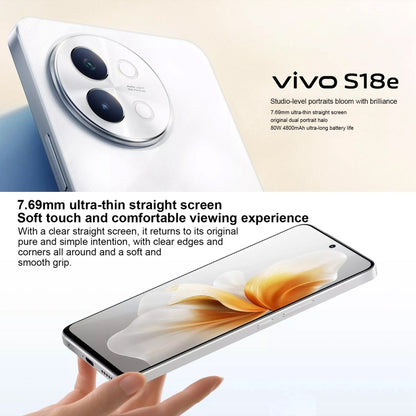 vivo S18e, Dual Back Cameras, 8GB+256GB, Face ID Screen Fingerprint Identification, 6.67 inch Android 14.0 OriginOS 4 Dimensity 7200 Octa Core 2.8GHz, OTG, NFC, Network: 5G, Support Google Play (Black) - vivo by vivo | Online Shopping UK | buy2fix