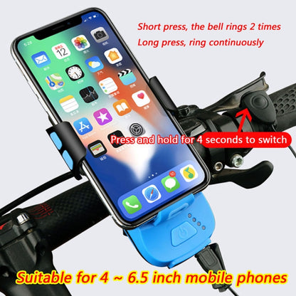 Multifunction 4  in 1 Phone Holder Bicycle Bell Cycling Lamp Flashlight(Red) - Headlights by buy2fix | Online Shopping UK | buy2fix