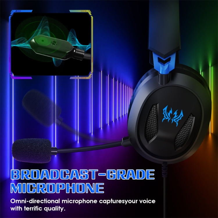 KOTION EACH G3100 Stereo Bass Gaming Headset with Omni-directional Mic,Cable Length: 1.7m(Black+Blue) - Multimedia Headset by KOTION EACH | Online Shopping UK | buy2fix