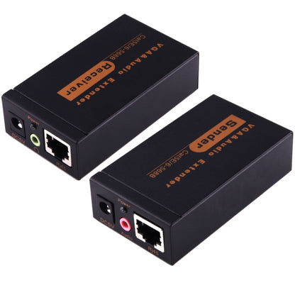 VGA & Audio Extender 1920x1440 HD 100m Cat5e / 6-568B Network Cable Sender Receiver Adapter, UK Plug - VGA Extender by buy2fix | Online Shopping UK | buy2fix