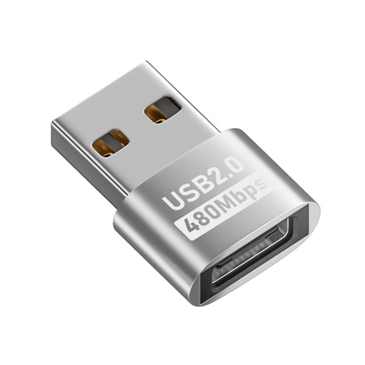 USB 2.0 Male to Female Type-C Adapter (Silver) - Cable & Adapters by buy2fix | Online Shopping UK | buy2fix