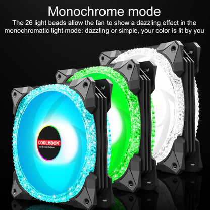 COOLMOON AS2 PWM Controlled Cooling Fan 12CM Dual-aperture Computer Water Cooling ARGB Chassis Fan (White) - Fan Cooling by COOLMOON | Online Shopping UK | buy2fix