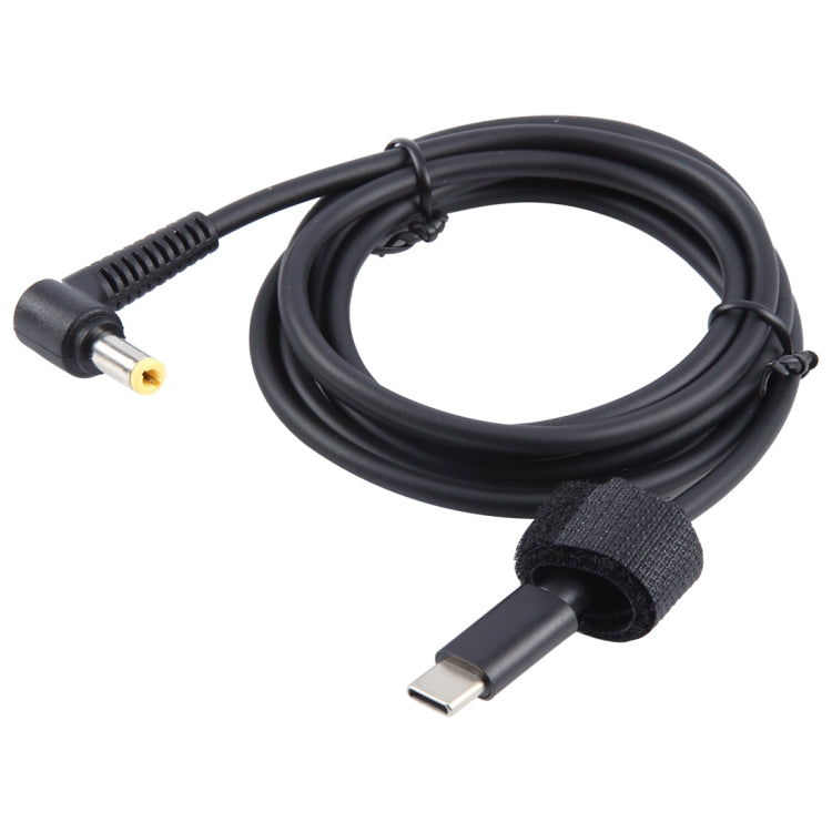 PD65W USB-C / Type-C Elbow to 5.5 x 2.5mm Laptop Power Charging Cable 1.5m (Black) - Universal Power Adapter by buy2fix | Online Shopping UK | buy2fix