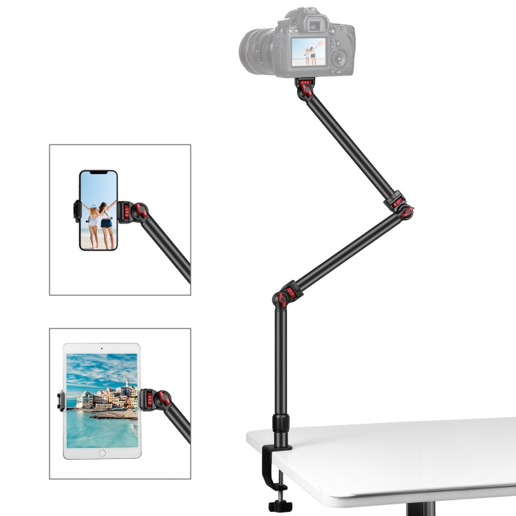 PULUZ Overhead Camera Mount C-Clamp Desk Stand Live Holder(Black) - Stand by PULUZ | Online Shopping UK | buy2fix