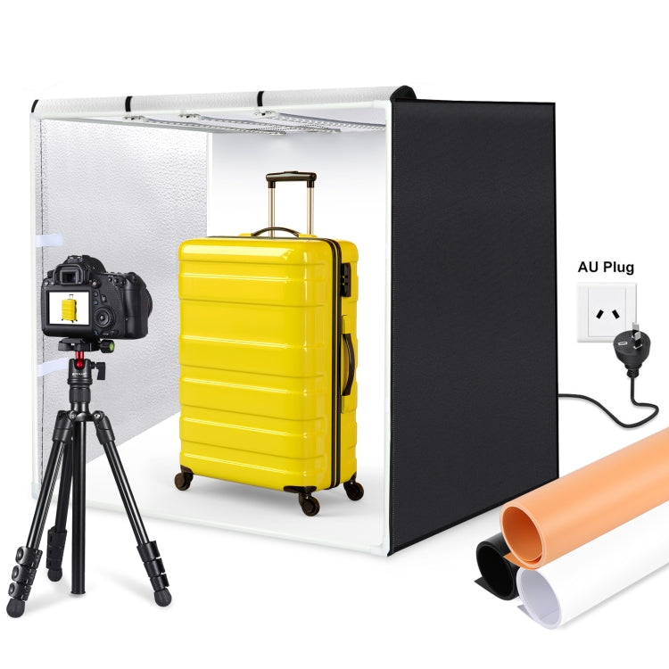 PULUZ 80cm Folding Portable 90W 14000LM High CRI White Light Photo Lighting Studio Shooting Tent Box Kit with 3 Colors Black, White, Orange Backdrops (AU Plug) -  by PULUZ | Online Shopping UK | buy2fix