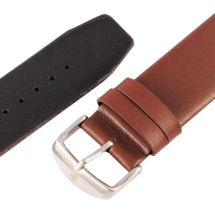 Kakapi for Apple Watch 42mm Subtle Texture Brushed Buckle Genuine Leather Watch Band with Connector(Coffee) - Watch Bands by Kakapi | Online Shopping UK | buy2fix