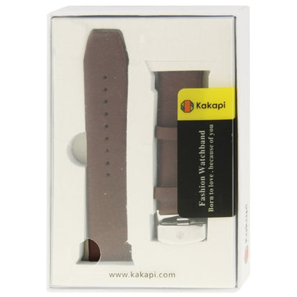 Kakapi for Apple Watch 42mm Subtle Texture Brushed Buckle Genuine Leather Watch Band with Connector(Coffee) - Watch Bands by Kakapi | Online Shopping UK | buy2fix