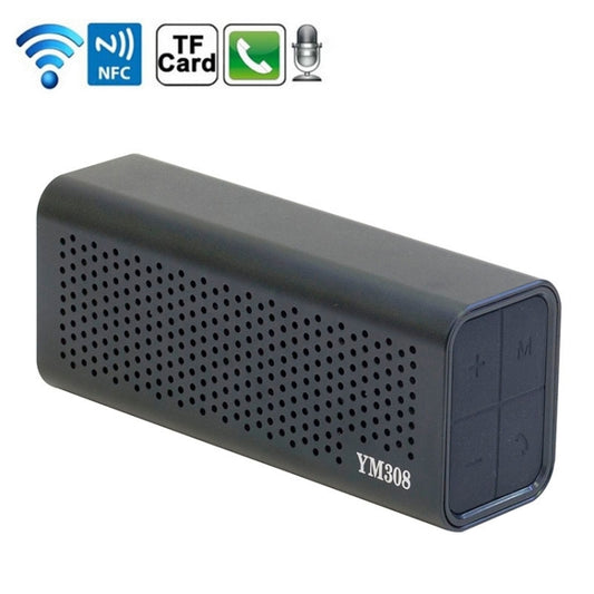 YM-308 Portable Rechargeable NFC Bluetooth Speaker, Support TF Card(Black) - Desktop Speaker by buy2fix | Online Shopping UK | buy2fix