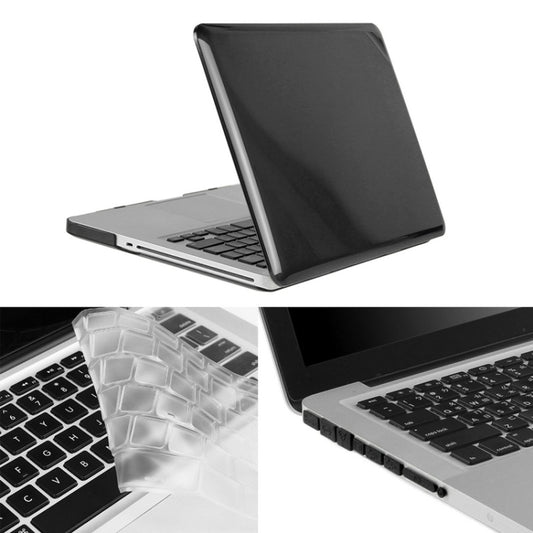 ENKAY for Macbook Pro 13.3 inch (US Version) / A1278 Hat-Prince 3 in 1 Crystal Hard Shell Plastic Protective Case with Keyboard Guard & Port Dust Plug(Black) - MacBook Pro Cases by ENKAY | Online Shopping UK | buy2fix