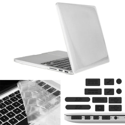 ENKAY for Macbook Pro Retina 15.4 inch (US Version) / A1398 Hat-Prince 3 in 1 Crystal Hard Shell Plastic Protective Case with Keyboard Guard & Port Dust Plug(White) - MacBook Pro Cases by ENKAY | Online Shopping UK | buy2fix