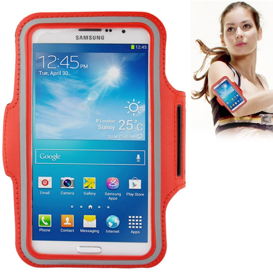 PU Sports Armband Case with Earphone Hole for Galaxy Mega 6.3 / i9200, Below 6.3 inch Phones(Red) - Other by buy2fix | Online Shopping UK | buy2fix