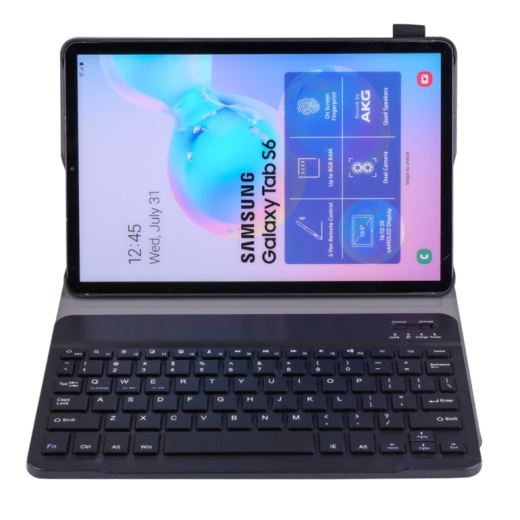 A860 For Samsung Galaxy Tab S6 10.5 inch T860 / T865 Detachable Bluetooth Keyboard Tablet Case with Pen Holder Elastic Strap(Black) - Samsung Keyboard by buy2fix | Online Shopping UK | buy2fix