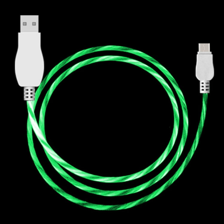 LED Flowing Light 1m USB A to Type-C Data Sync Charge Cable, For Galaxy, Huawei, Xiaomi, LG, HTC and Other Smart Phones(Green) - USB-C & Type-C Cable by buy2fix | Online Shopping UK | buy2fix