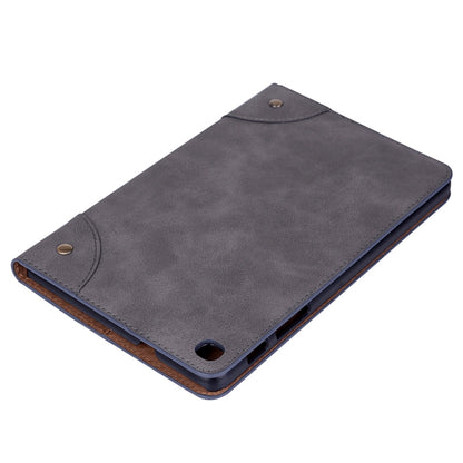 Retro Book Style Horizontal Flip Leather Case for Galaxy Tab A 8 (2019) P200 / P205,  with Holder & Card Slots & Wallet (Grey) - Tab A 8.0 & S Pen (2019) P200/P205 by buy2fix | Online Shopping UK | buy2fix