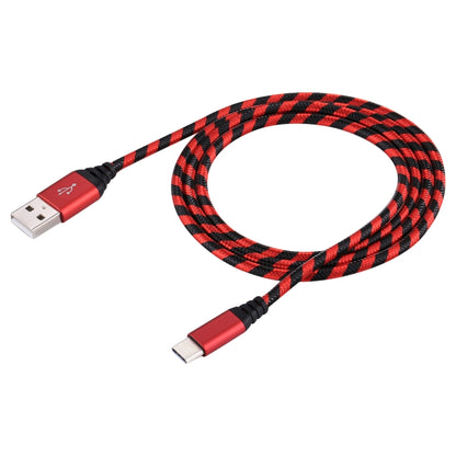 1m USB to USB-C / Type-C Nylon Weave Style Data Sync Charging Cable(Red) - USB-C & Type-C Cable by buy2fix | Online Shopping UK | buy2fix