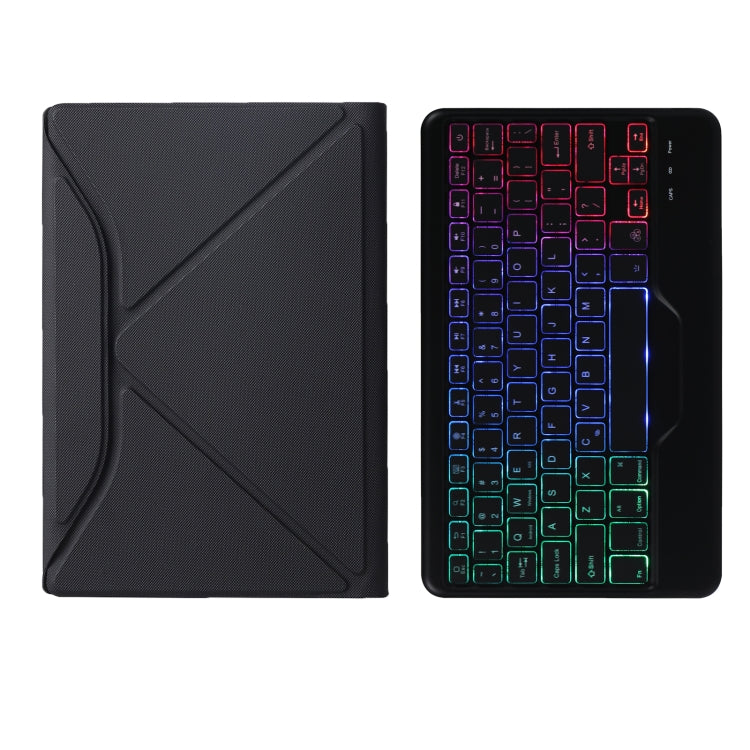 B500S Diamond Texture Triangle Back Holder Splittable Bluetooth Keyboard Leather Tablet Case with Backlight for Samsung Galaxy Tab A7 10.4 2020(Black+Black) - Samsung Keyboard by buy2fix | Online Shopping UK | buy2fix