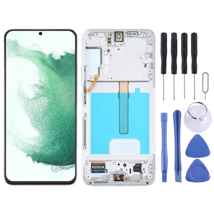 For Samsung Galaxy S22+ 5G SM-S906B Original LCD Screen Digitizer Full Assembly with Frame (White) - Galaxy S Series Parts by buy2fix | Online Shopping UK | buy2fix