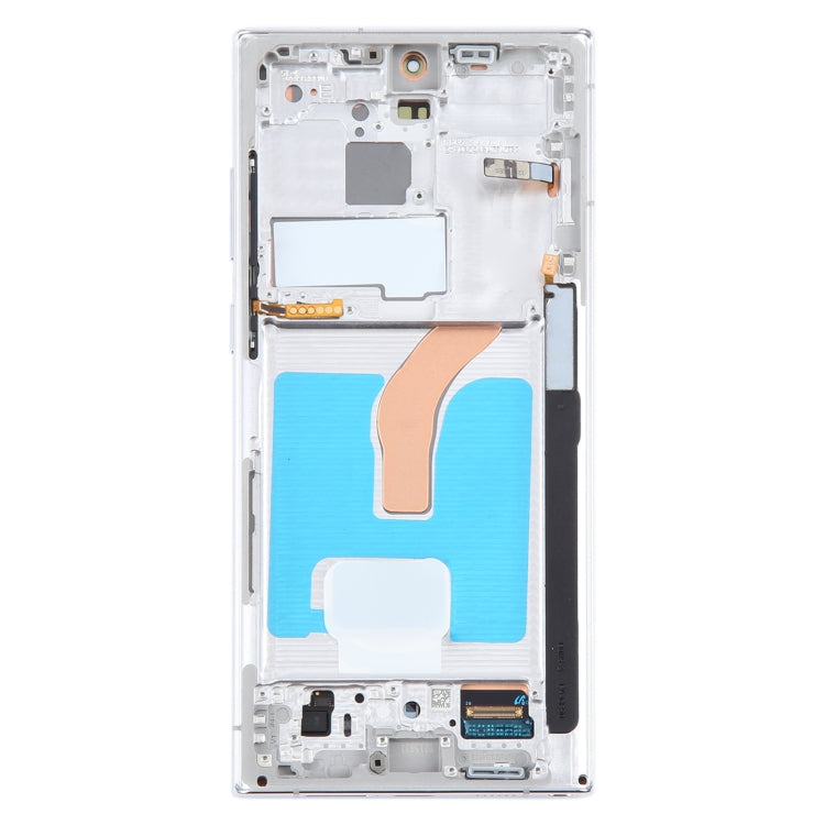 For Samsung Galaxy S22 Ultra 5G SM-S908B Original LCD Screen Digitizer Full Assembly with Frame (White) - Galaxy S Series Parts by buy2fix | Online Shopping UK | buy2fix