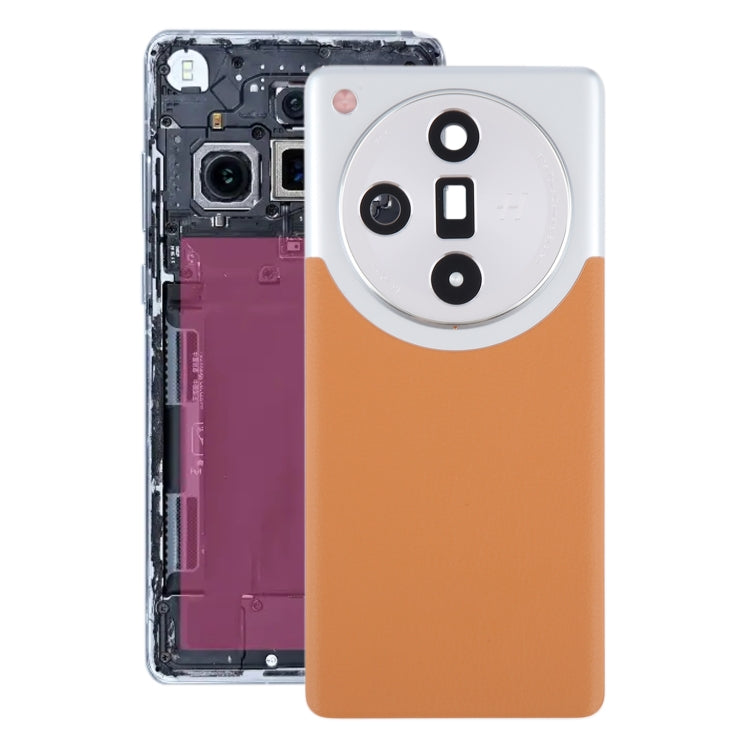 For OPPO Find X7 Original Battery Back Cover with Camera Lens Cover(Brown) - Back Cover by buy2fix | Online Shopping UK | buy2fix