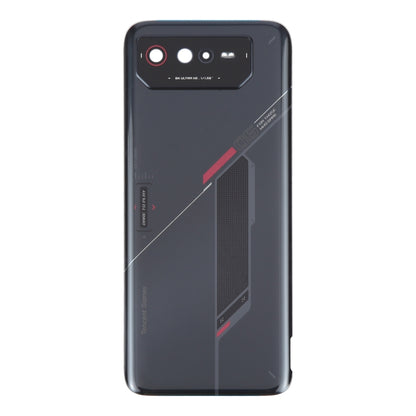 For Asus ROG Phone 6 AI2201-C AI2201-F Glass Battery Back Cover with NFC/Light Cable(Black Red) - Back Cover by buy2fix | Online Shopping UK | buy2fix