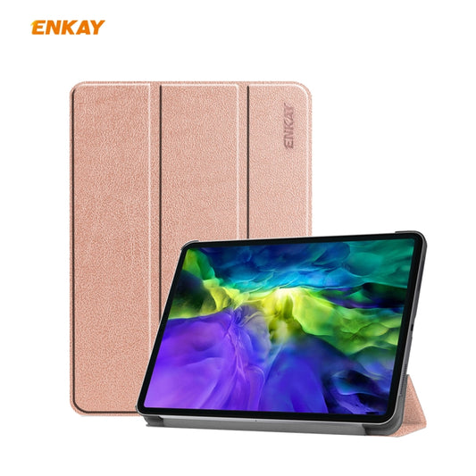 For iPad Pro 11 2022 / 2020 / 2021 ENKAY ENK-8001 Denim Pattern Horizontal Flip Leather Smart Tablet Case with Holder(Pink) - iPad Pro 11 (2020) Cases by ENKAY | Online Shopping UK | buy2fix