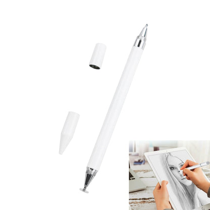 Imitation Porcelain 2 in 1 Mobile Phone Touch Screen Capacitive Pen for Apple / Huawei / Xiaomi / Samsung(White) - Pencil Accessories by buy2fix | Online Shopping UK | buy2fix