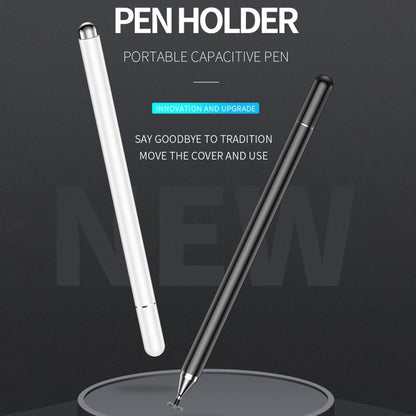 Imitation Porcelain 2 in 1 Mobile Phone Touch Screen Capacitive Pen for Apple / Huawei / Xiaomi / Samsung(White) - Pencil Accessories by buy2fix | Online Shopping UK | buy2fix