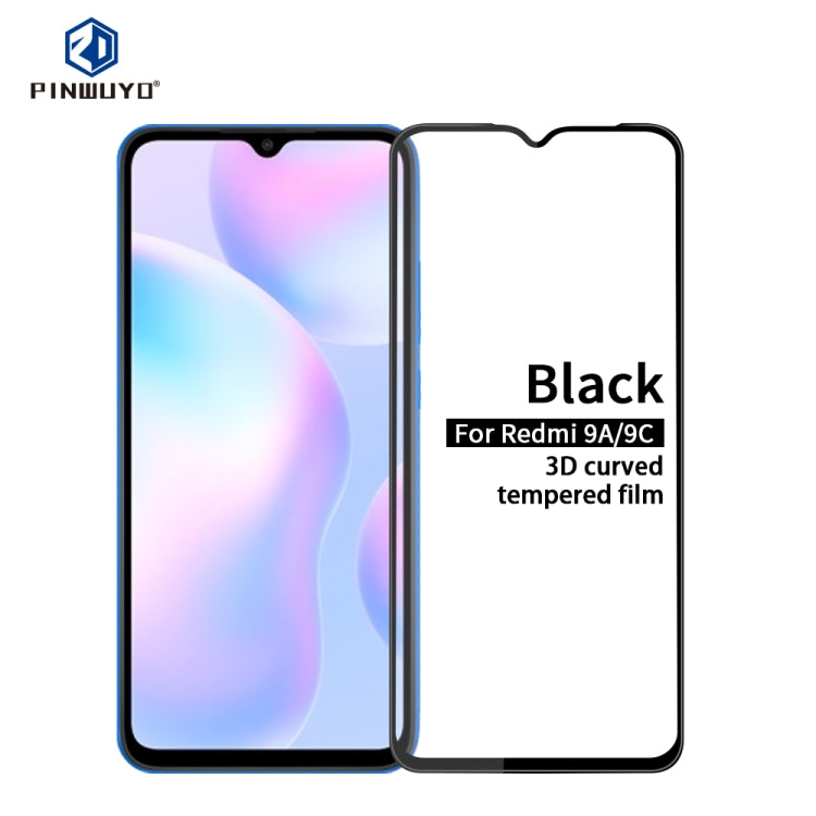 For Xiaomi Redmi 9A / Redmi 9C PINWUYO 9H 3D Curved Full Screen Explosion-proof Tempered Glass Film(Black) -  by PINWUYO | Online Shopping UK | buy2fix