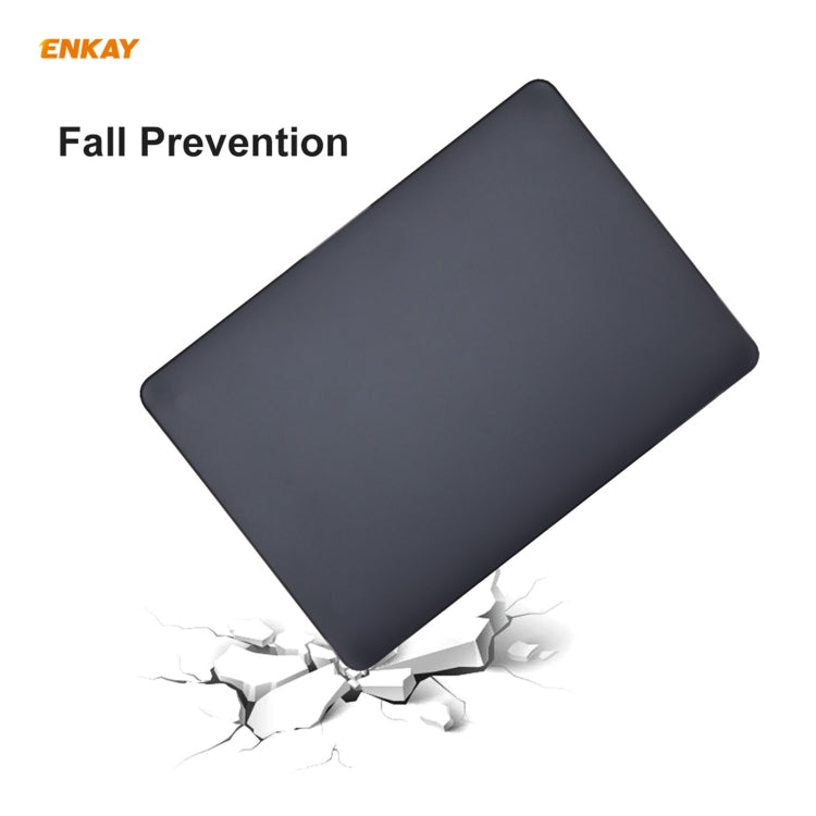 ENKAY 3 in 1 Matte Laptop Protective Case + US Version TPU Keyboard Film + Anti-dust Plugs Set for MacBook Pro 15.4 inch A1707 & A1990 (with Touch Bar)(Dark Blue) - MacBook Pro Cases by ENKAY | Online Shopping UK | buy2fix