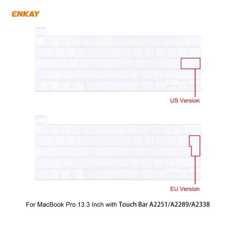 ENKAY 3 in 1 Crystal Laptop Protective Case + US Version TPU Keyboard Film + Anti-dust Plugs Set for MacBook Pro 13.3 inch A2251 & A2289 & A2338 (with Touch Bar)(Purple) - MacBook Pro Cases by ENKAY | Online Shopping UK | buy2fix