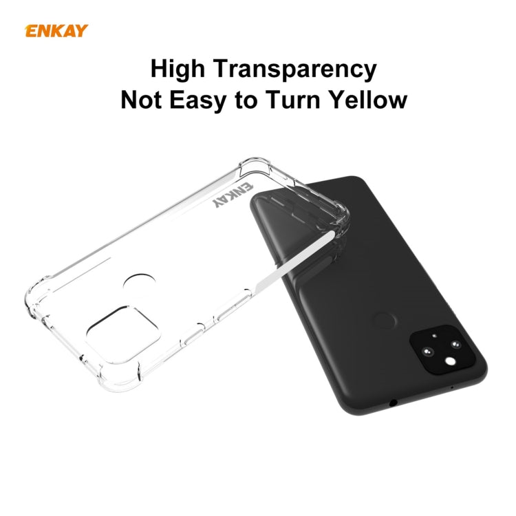 For Google Pixel 5A 5G Hat-Prince ENKAY Clear TPU Shockproof Case Soft Anti-slip Cover - Google Cases by ENKAY | Online Shopping UK | buy2fix